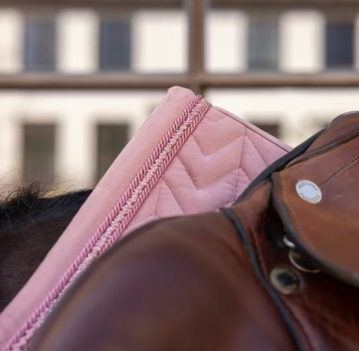 Kentucky Saddle Pad Velvet Mini Pearls Jumping - Old Rose - Full