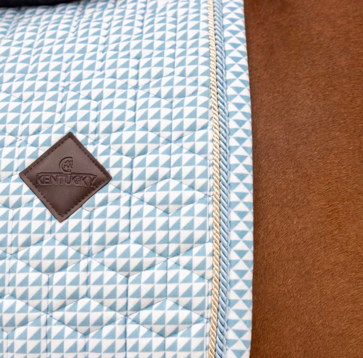 Kentucky Saddle Pad Velvet Printing Dressage Lys Blå