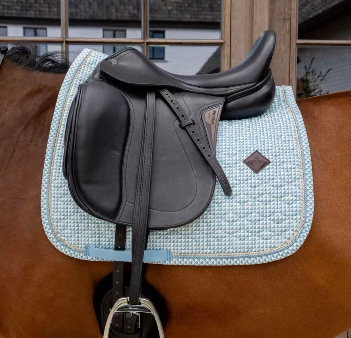 Kentucky Saddle Pad Velvet Printing Dressage Lys Blå