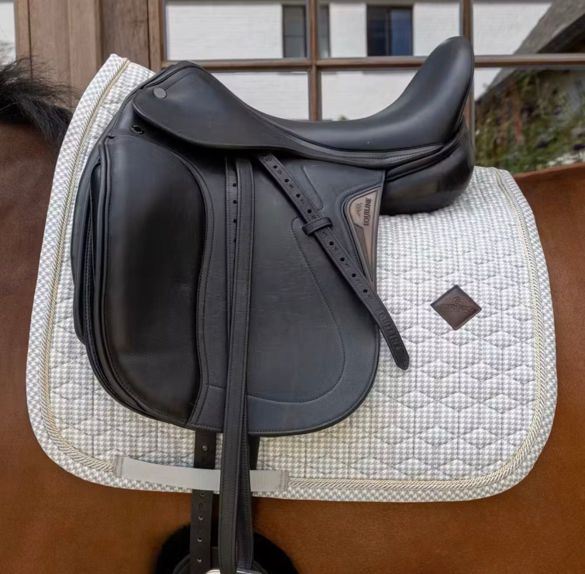 Kentucky Saddle Pad Velvet Printing Dressage Grå/Hvit