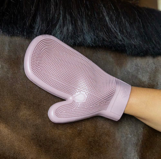 Grooming Deluxe Rubber Grooming Glove - Old Rose