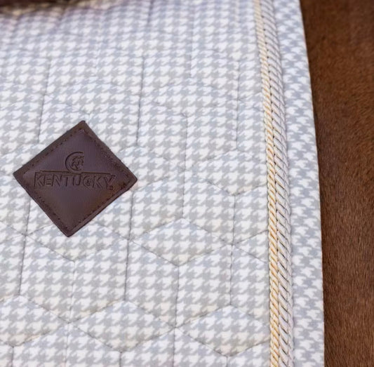 Kentucky Saddle Pad Velvet Printing Dressage Grå/Hvit