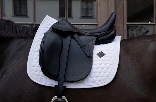 Kentucky Saddle Pad Glitter Band Dressur, Hvit/Hvit, Full