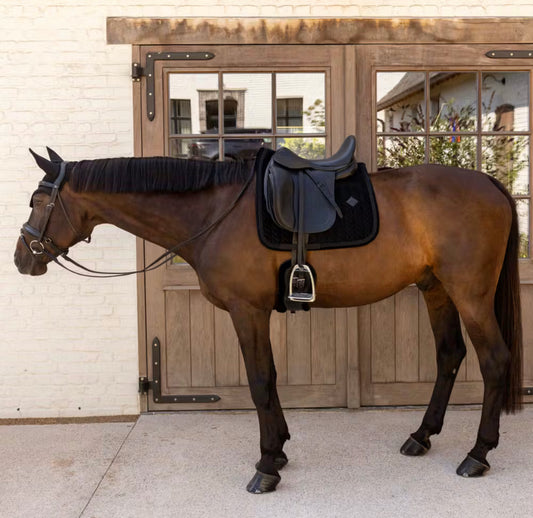 Kentucky Saddle Pad Velvet Mini Pearls Dressage - Sort -Full