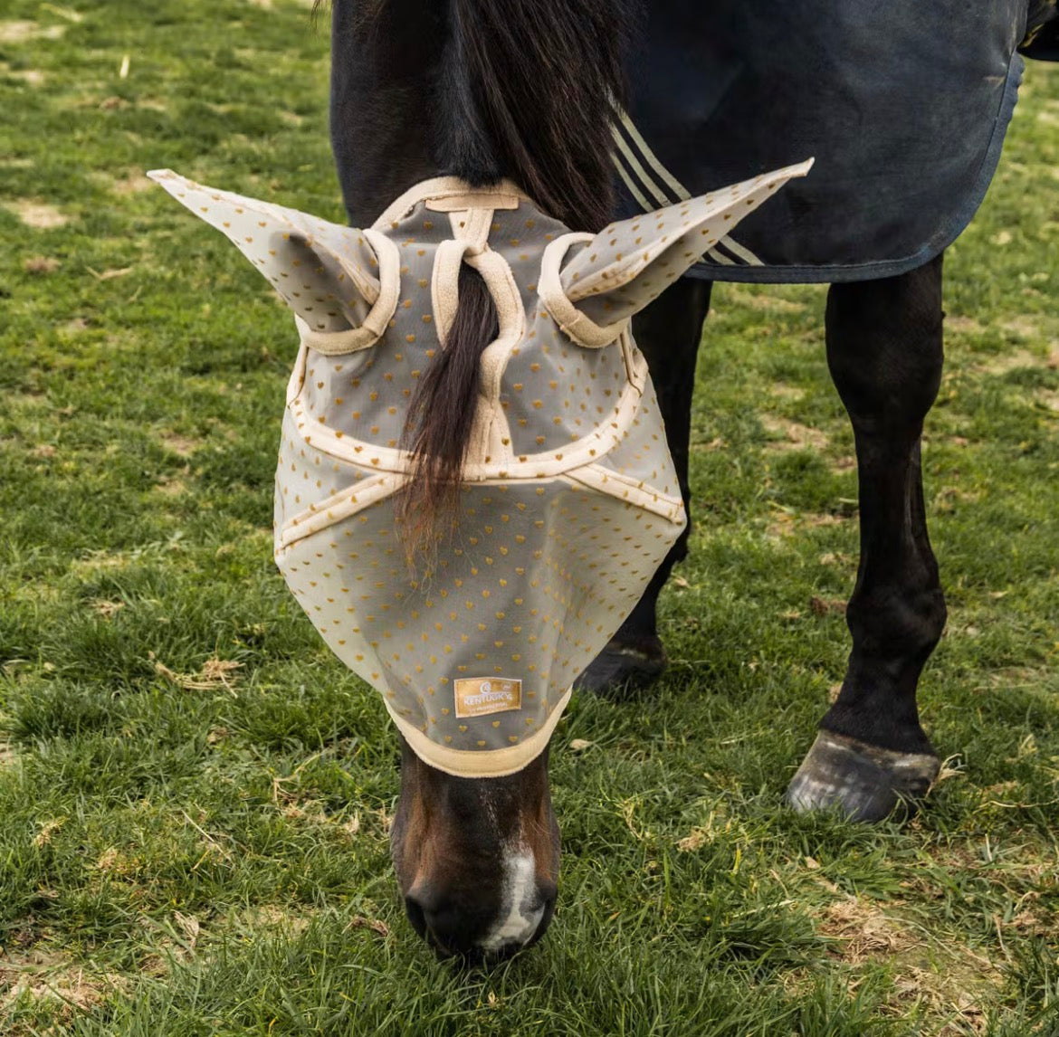Kentucky Fly Mask Heart w/Ears And Nose Beige