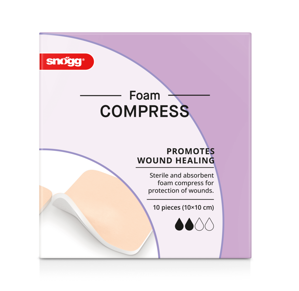 Snögg Foam Compress 10x10cm, 10 stk