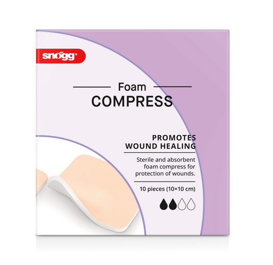 Snögg Foam Compress 10x10cm, 10 stk